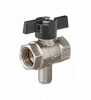 Кран шар. БАЗ для термодатчика, рукоятка бабочка 1/2" вн-вн., никель (БАЗ.Т.А30.1.15.40.Н)