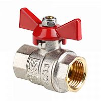 Кран шар. BASE, рукоятка бабочка 1/2" вн.-вн.