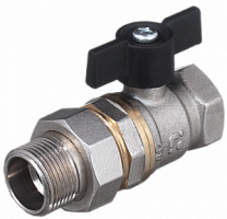 Кран шар. БАЗ с полусгоном, рукоятка бабочка 1",никель (БАЗ.А.А31.1.25.Н)