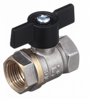 Кран шар. БАЗ, рукоятка бабочка 3/4" вн.-вн.,никель (БАЗ.А30.1.20.НЛМ)