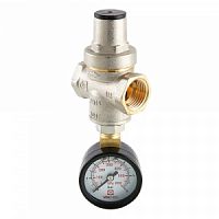 Редуктор давления поршневой с манометром, VALTEC от 0,5 до 5,5 бар 1/2"