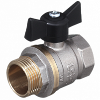 Кран шар. БАЗ, рукоятка бабочка 3/4" вн.-нар.,никель (БАЗ.А31.1.20.НЛМ)