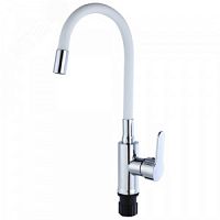 Смеситель для кухни TSARSBERG TSB-732-WH03 белый  гибкий излив тип См-МОЦБА