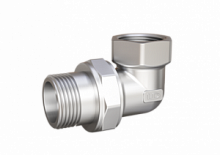 Сгон разъемный угловой (американка) LD Pride DN20 (3/4") ВР/НР латунь никель