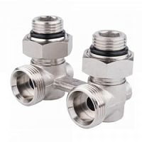 Узел нижнего подключения радиатора Н-образный угловой 1/2" нар х 3/4" нар (евроконус)