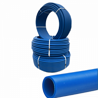 Труба ПЭ100  32*3,0 СИНЯЯ SDR 11 вода бухта 100 м, бобина