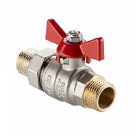 Кран шаровой BASE-ГОСТ  со сгоном с рукояткой-бабочкой нар.-нар. DN20, PN40, 3/4"
